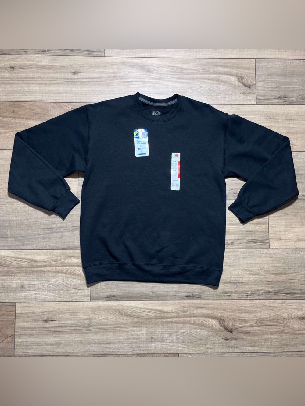 Fruit of the Loom Mens Long Sleeve Crew Neck Sweatshirt Size Medium Black